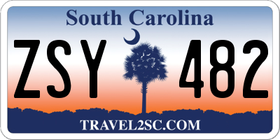 SC license plate ZSY482