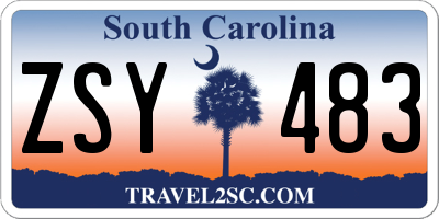 SC license plate ZSY483