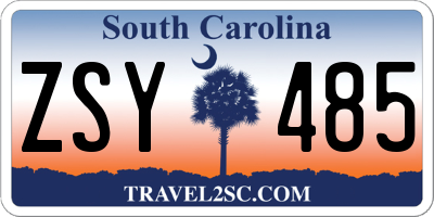 SC license plate ZSY485