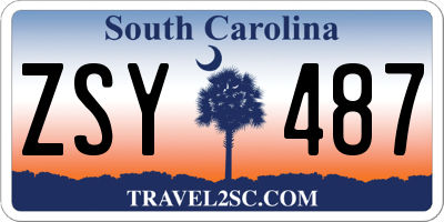 SC license plate ZSY487