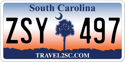 SC license plate ZSY497