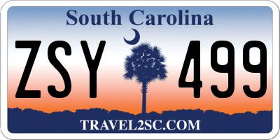SC license plate ZSY499