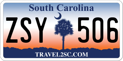 SC license plate ZSY506