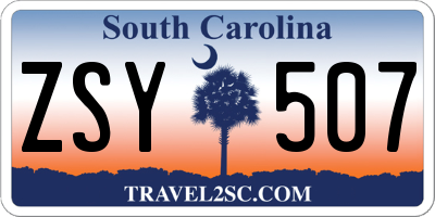 SC license plate ZSY507