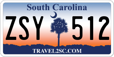 SC license plate ZSY512