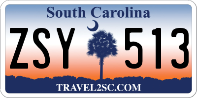 SC license plate ZSY513