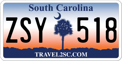 SC license plate ZSY518