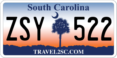 SC license plate ZSY522