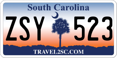 SC license plate ZSY523