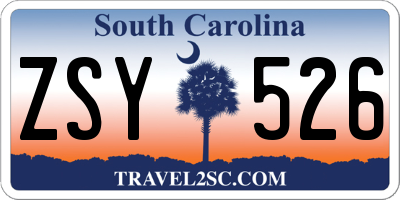 SC license plate ZSY526
