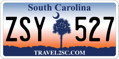 SC license plate ZSY527