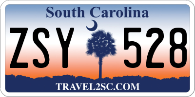 SC license plate ZSY528