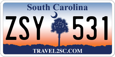 SC license plate ZSY531