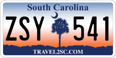 SC license plate ZSY541