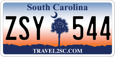 SC license plate ZSY544