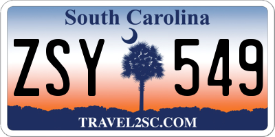 SC license plate ZSY549