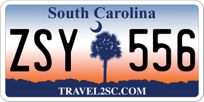 SC license plate ZSY556