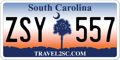 SC license plate ZSY557