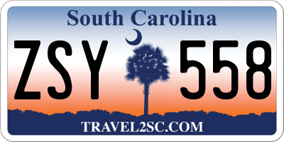 SC license plate ZSY558
