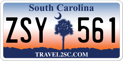 SC license plate ZSY561