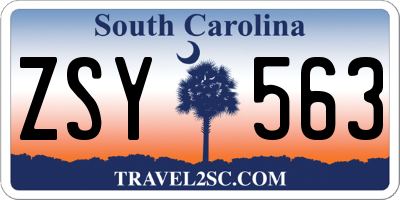 SC license plate ZSY563