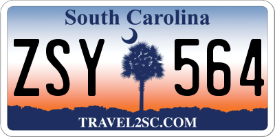 SC license plate ZSY564