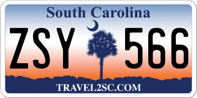 SC license plate ZSY566