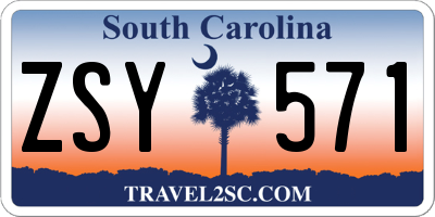 SC license plate ZSY571
