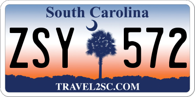 SC license plate ZSY572