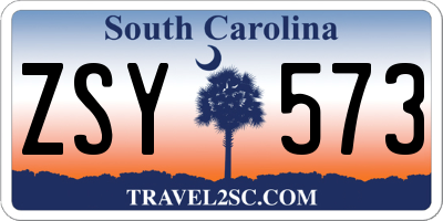 SC license plate ZSY573
