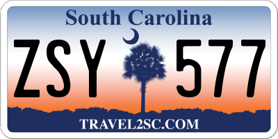 SC license plate ZSY577