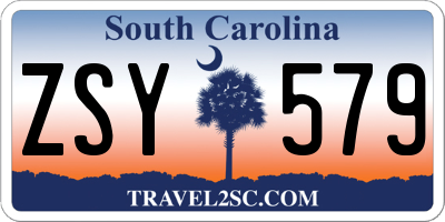 SC license plate ZSY579