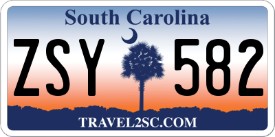 SC license plate ZSY582