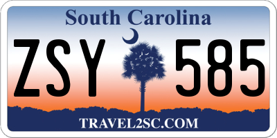 SC license plate ZSY585