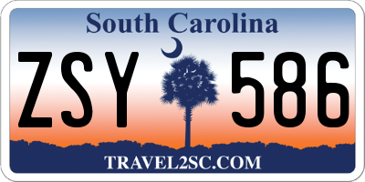 SC license plate ZSY586