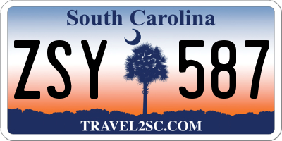 SC license plate ZSY587
