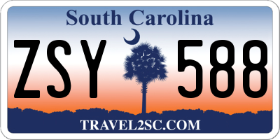 SC license plate ZSY588