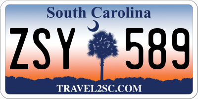 SC license plate ZSY589