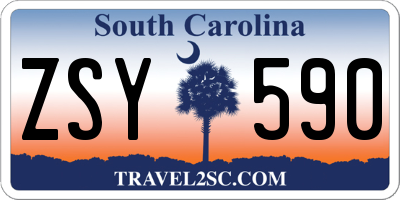 SC license plate ZSY590