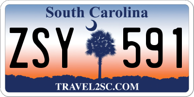 SC license plate ZSY591