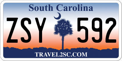 SC license plate ZSY592