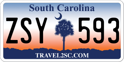 SC license plate ZSY593