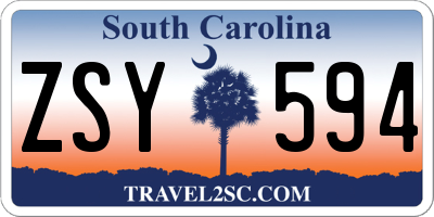 SC license plate ZSY594