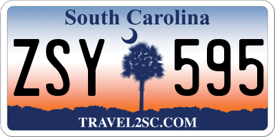 SC license plate ZSY595