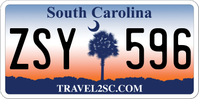 SC license plate ZSY596
