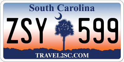 SC license plate ZSY599