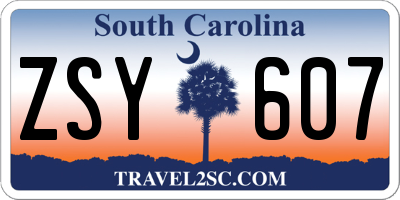 SC license plate ZSY607