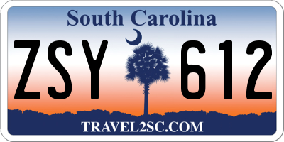 SC license plate ZSY612