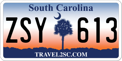 SC license plate ZSY613