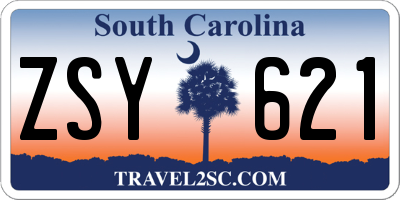 SC license plate ZSY621